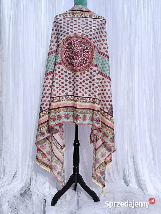 Duża orientalna chusta kolorowa wzory paisley Szczecin