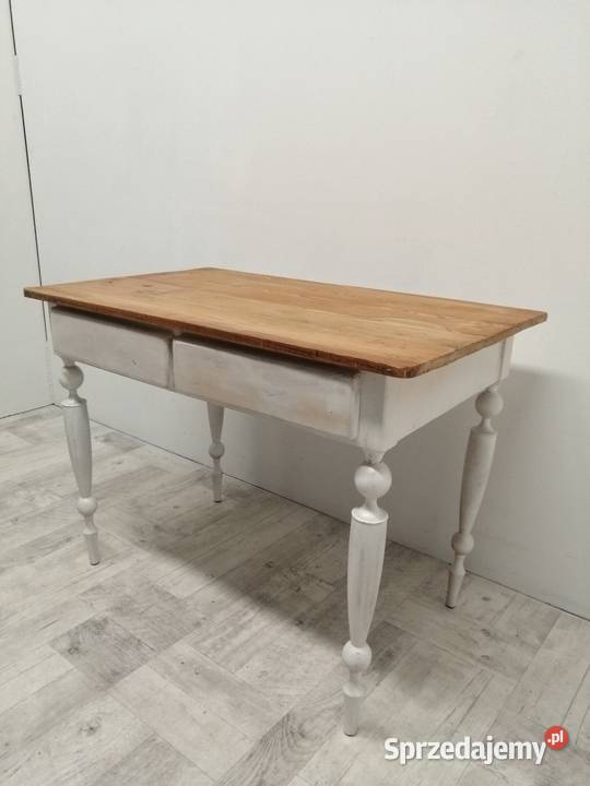 stół wiejski drewniany wintage sosnowy blat Radomsko