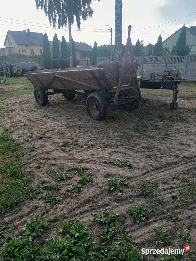 Wóz fura ciągnikiem kompletny gruby materiał Łagów