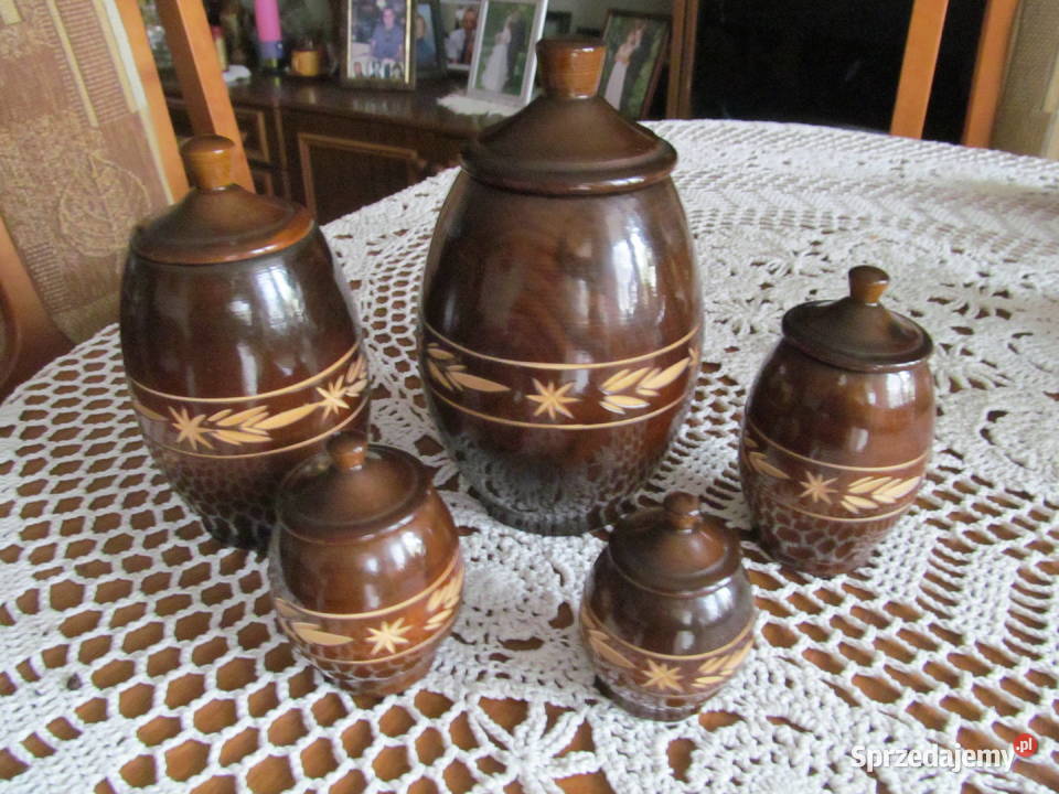 Naczynia dekoracyjne drewniane zestaw 5 Lublin