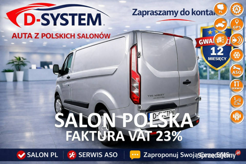 Ford Custom 2023r LONG Furgon fvat SUPER STAN Białystok