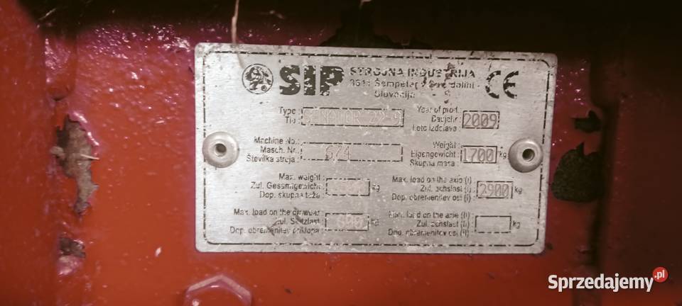 Przyczepa SIP Senator nieuszkodzony Przyczepy rolnicze Dudki