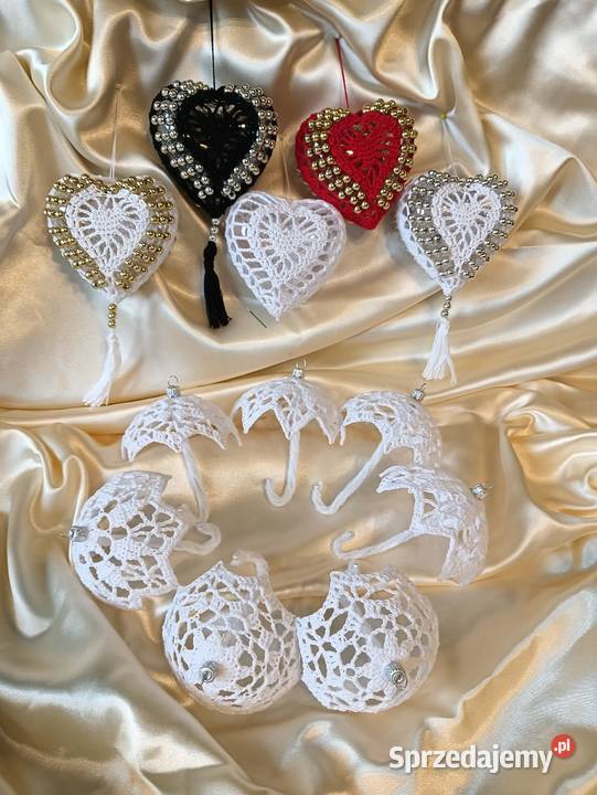 Serduszka wykonane na szydełku Lublin