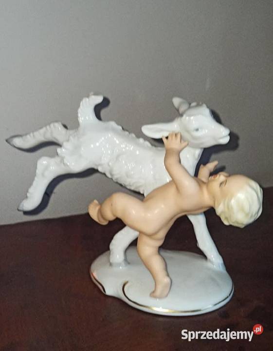 Figurka chłopca z koziołkiem Schaubach Turyngia pomorskie Gdańsk