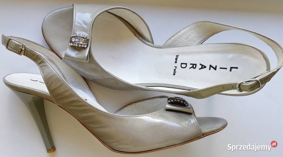 eleganckie szpilki LIZARD 40 sandały lakierowana Sandały i klapki Budy Barcząckie