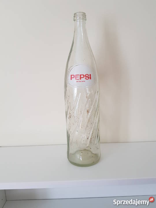 Stara szklana butelka Pepsi Cola z PRL 1 litr Warszawa