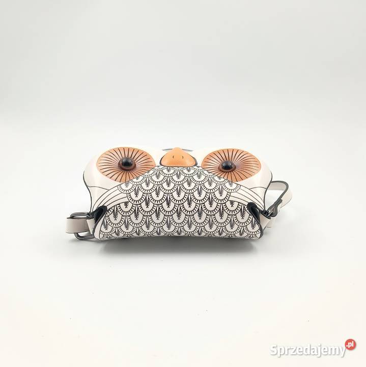 Torebka damska skórzana na ramie biała sowa śląskie Zawiercie