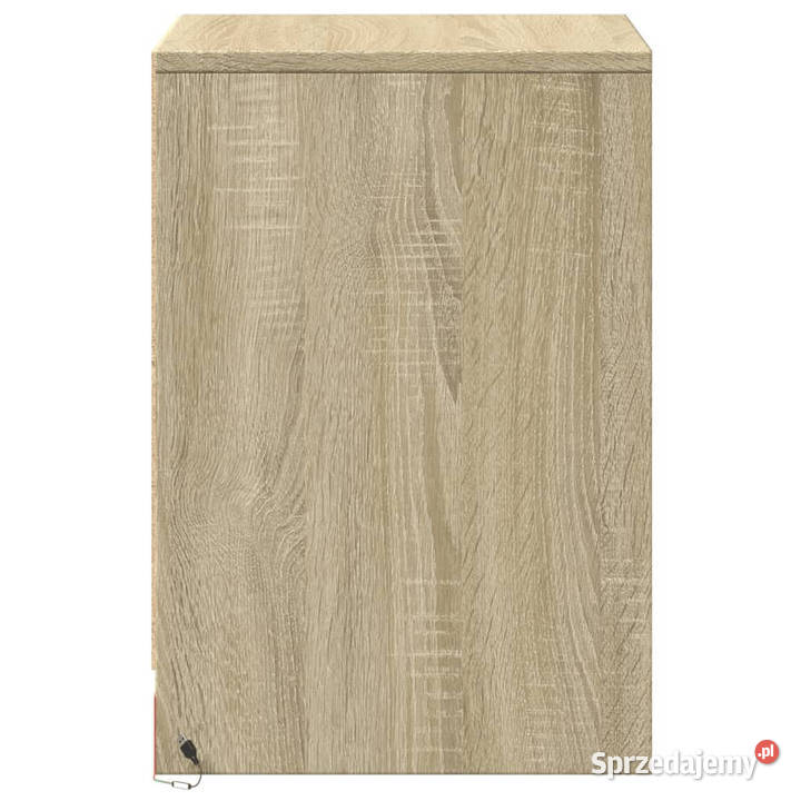 Szafki nocne z LED 2 dąb sonoma materiał