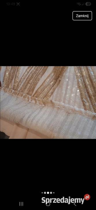 Długa piękna sukienka cekiny złoto M Kraków