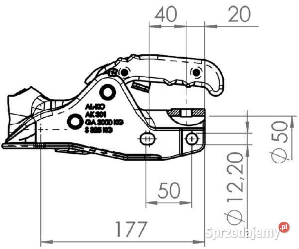 Zaczep kulowy AK301 1223715 małopolskie Kamionna