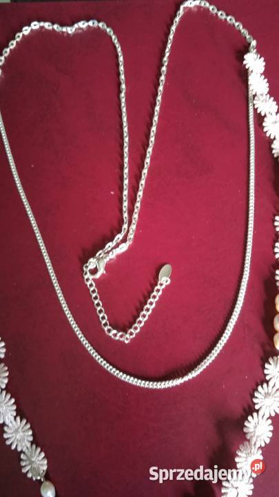 SREBRZONY NASZYJNIK Z PERŁAMI HODOWLANYMI Piła