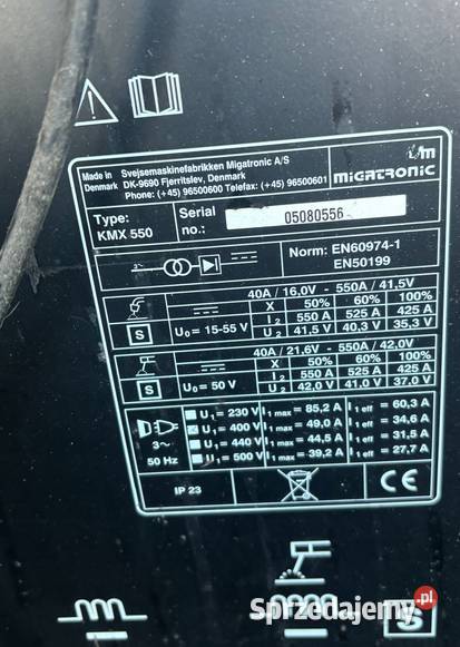 Spawarka Migatronic 550 KMX Kłobuck sprzedam