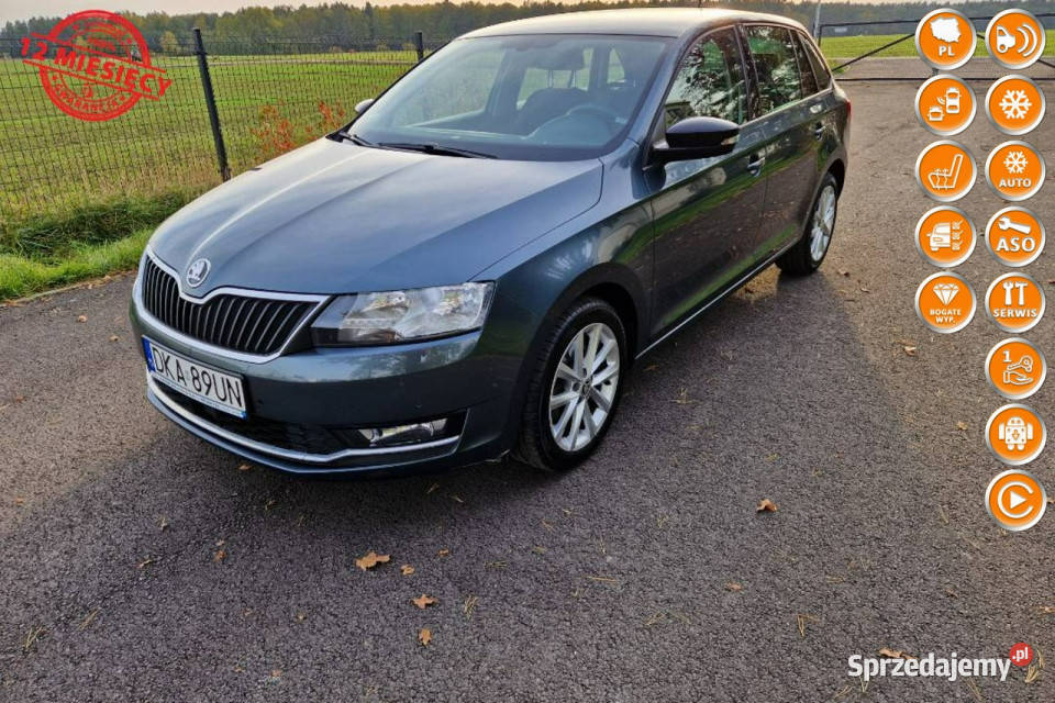 Škoda RAPID 1.0TSI 110KM 92tys.km. Style Polski Salon Bezwypadkowy PDC Gwa…