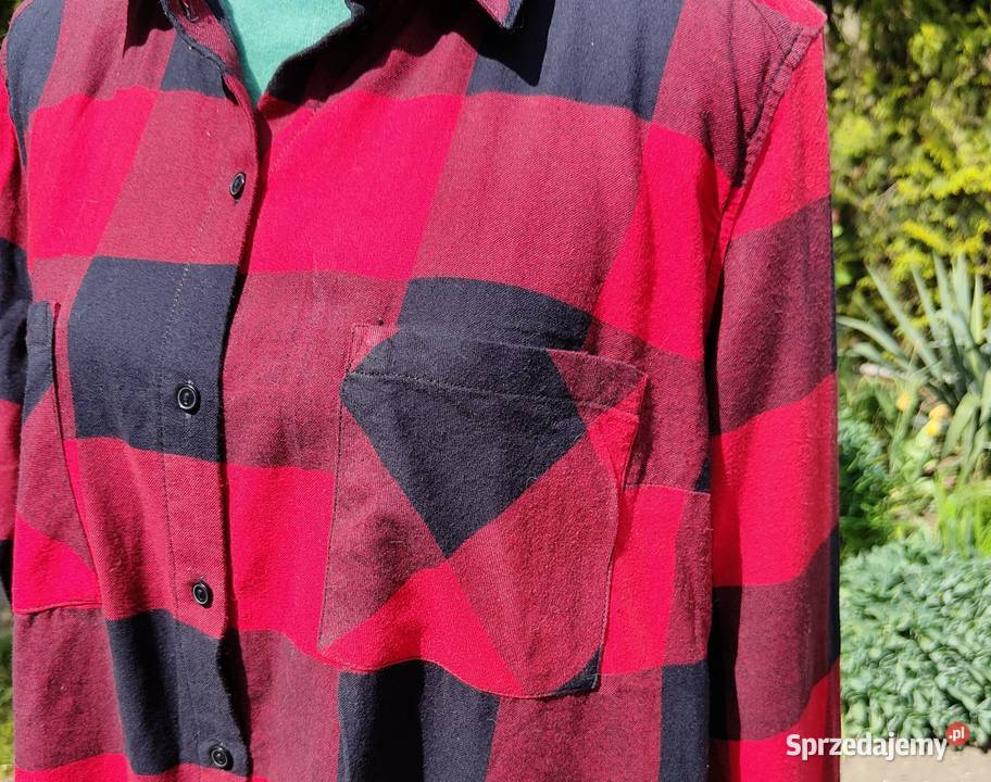 Koszula w kratę HM czerwona czarna krata 46 3XL Szczecin