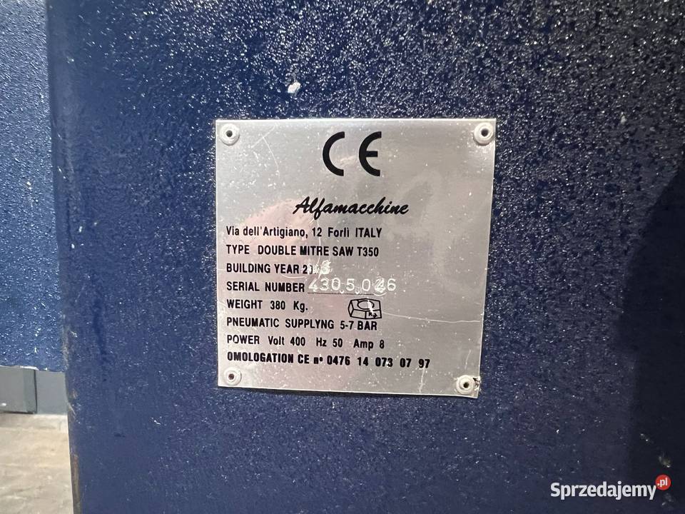 Dwupiła ukośnica ALFAMACCHINE T350 CE Produkcja