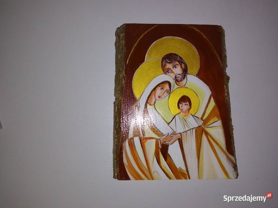 Obraz Święta Rodzina malowana na desce Katowice