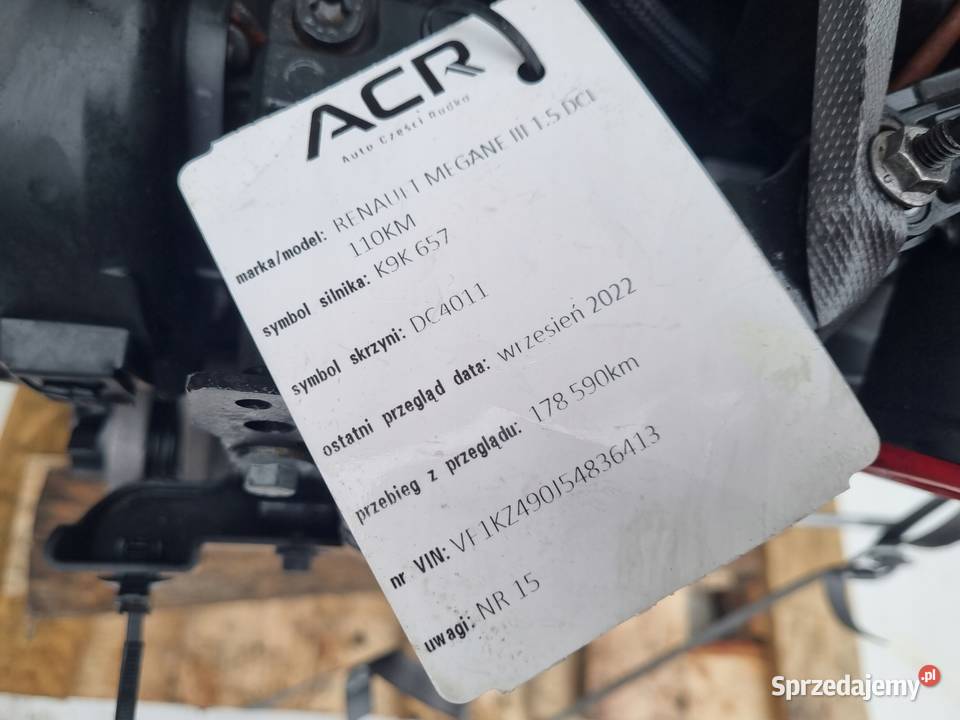 SILNIK KOMPLET Renault Fluence 15 DCI Rudka