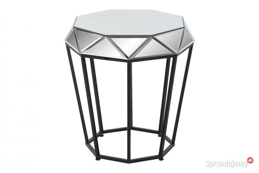Piękny nowoczesny stolik ława diamonds szkło metal do salonu