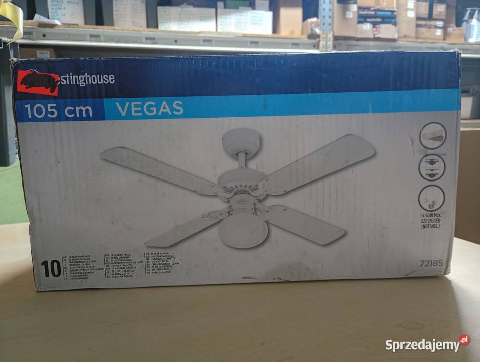 Wentylator sufitowy z lampą Westinghouse Vegas Przysucha