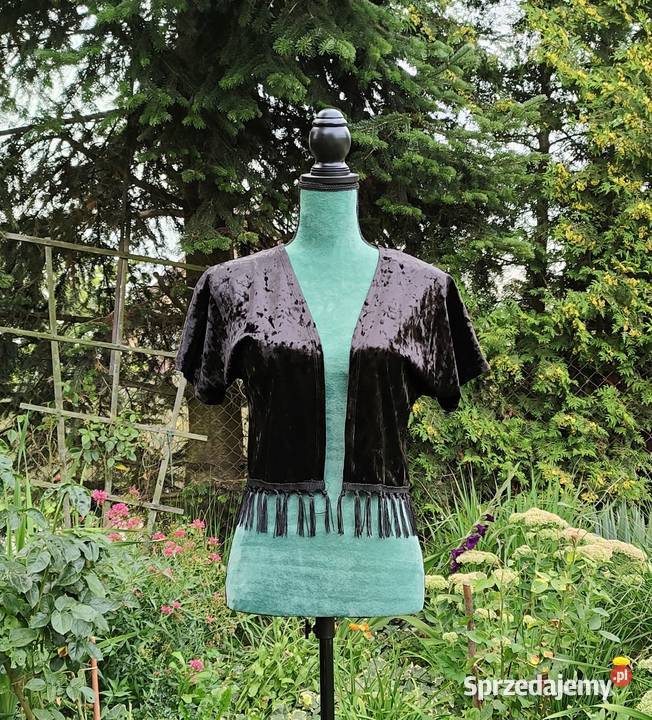 Bolerko kamizelka Lindex dzarna welur aksamit XS Szczecin