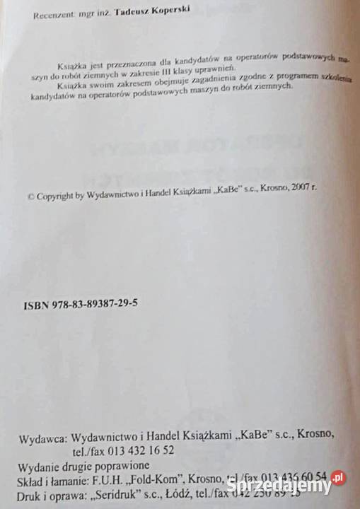 Operator maszyn do robót ziemnych Maciej Rewal