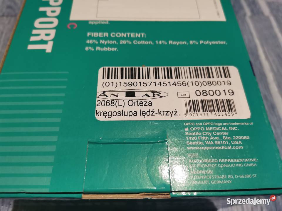 Orteza kręgosłupa lędźwiowego krzyżowego firmy Nowy Sącz
