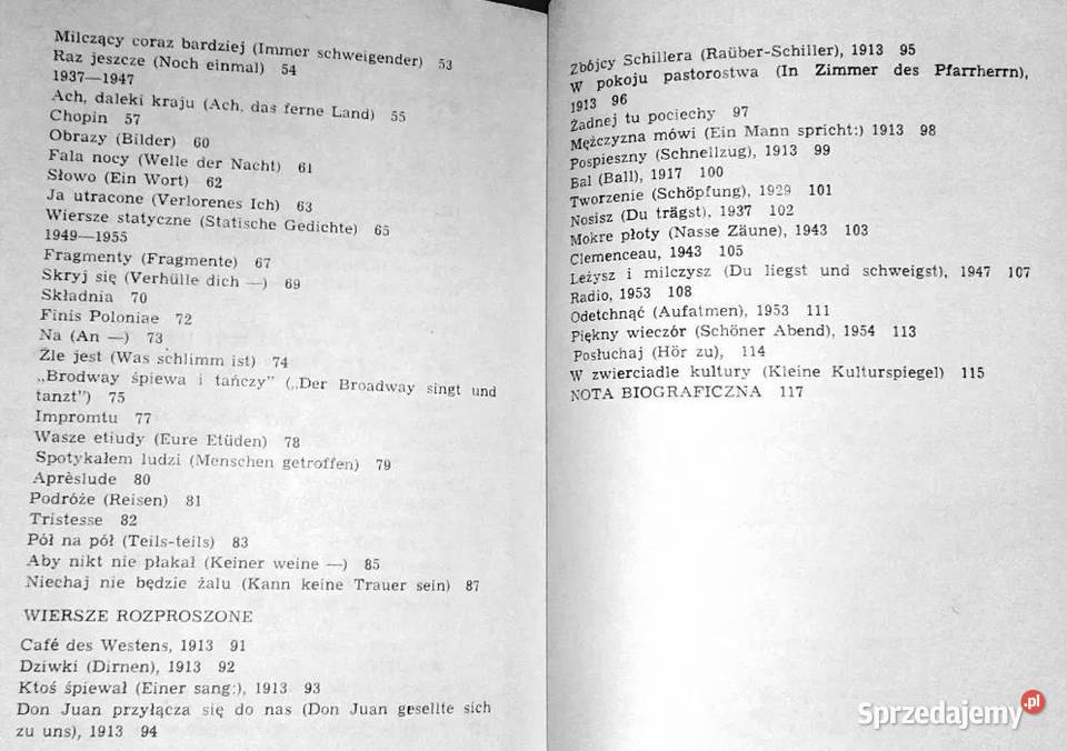 Poezje wybrane Gottfried Benn miękka lubelskie Chełm sprzedam