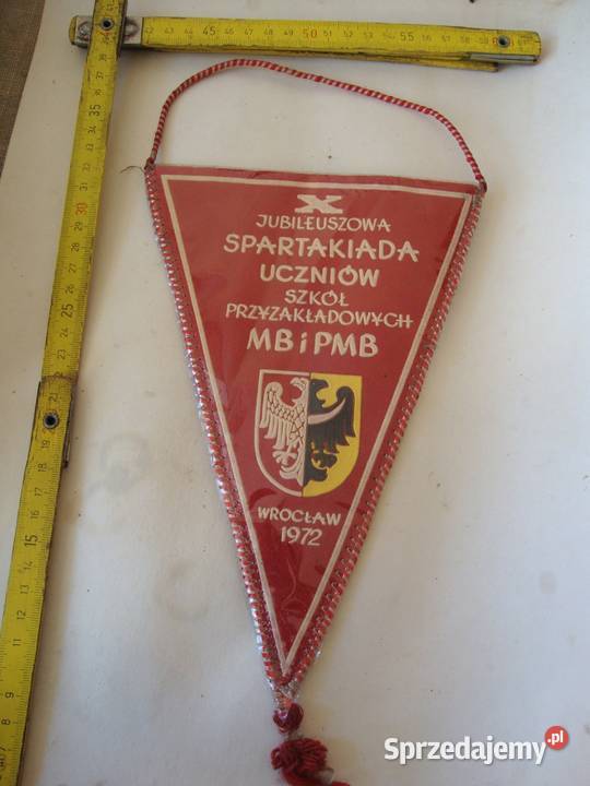 proporzec Jubileuszowa Spartakiada Uczniów Szkół ..1972