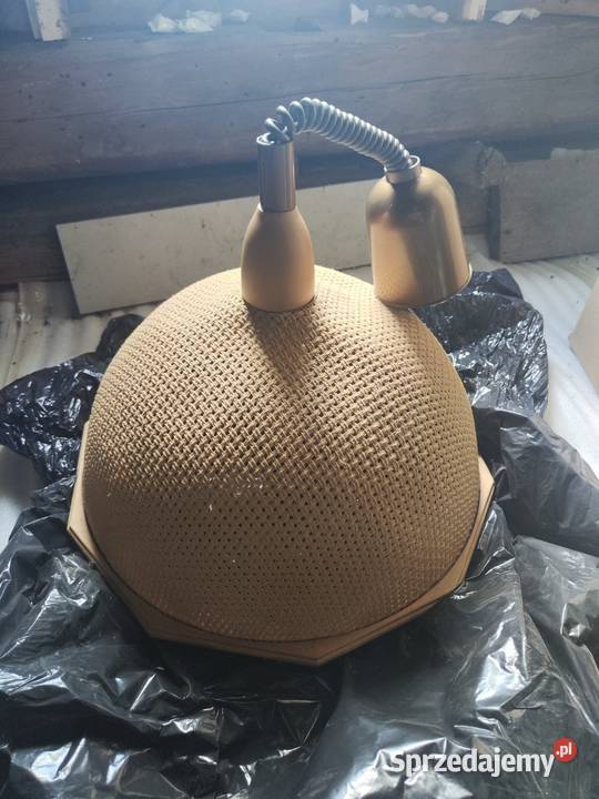 Lampa sufitowa regulowana drewniana rattan Kozłówek