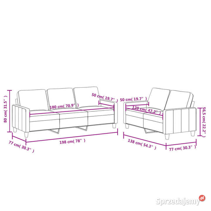 2osobowa sofa z poduszkami kremowa sztuczna Warszawa