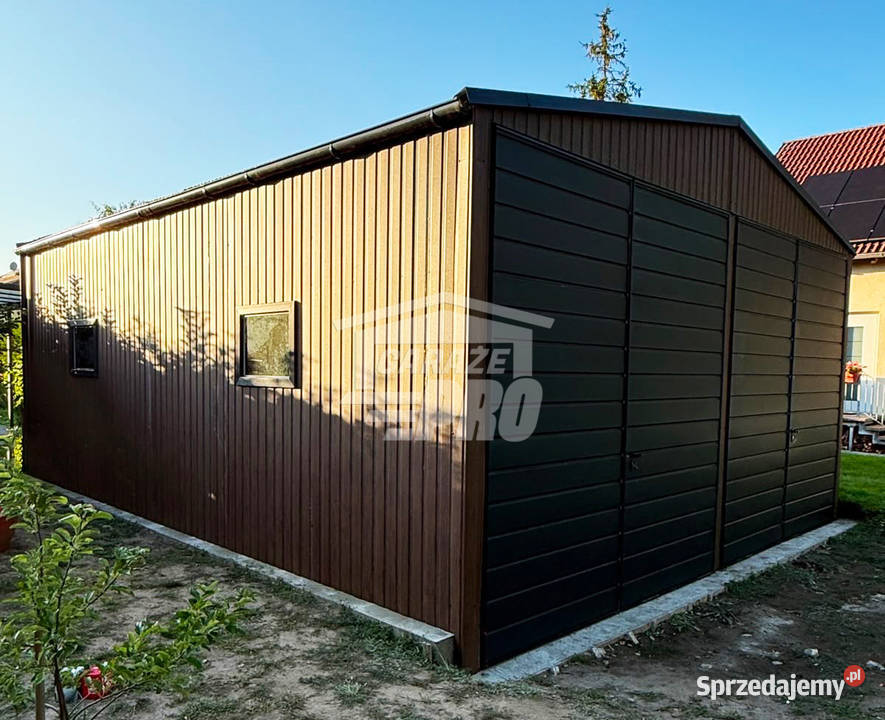 Garaz blaszany 6x8 m 2x brama dwuskrzydłowa 2x 48m2 Łańcut