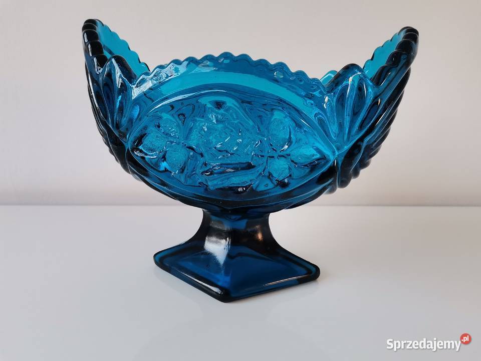 Stara niebieska żardiniera Róża huta Hortensja Katowice