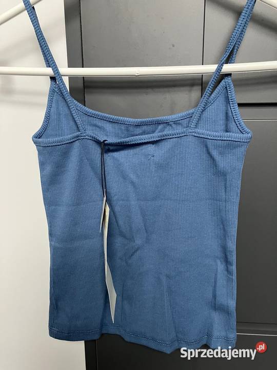 niebieski top na ramiączkach z napisem xxs 32 Toruń