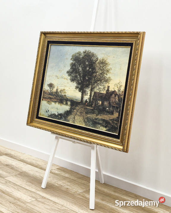 Duży OBRAZ olejny PEJZAŻ obraz 111x85 KRAJOBRAZ Kalisz