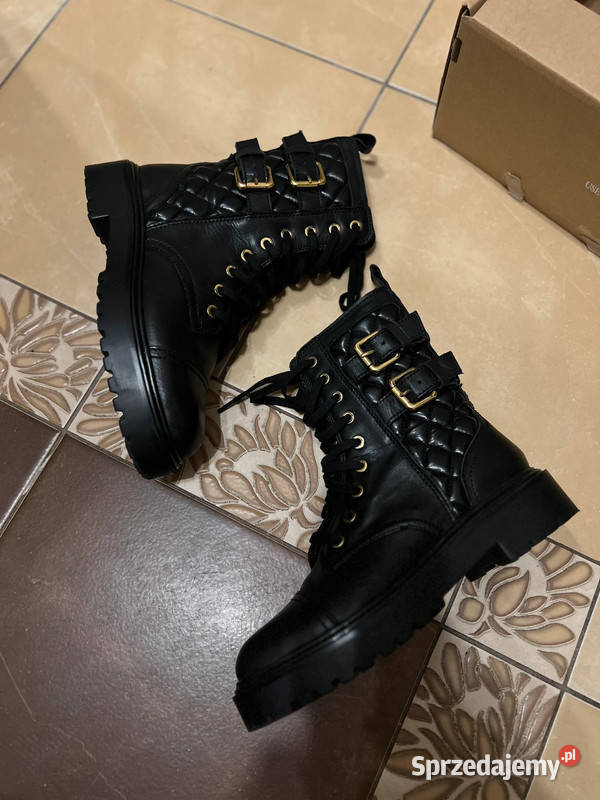BOTKI SKÓRZANE W WOJSKOWYM STYLU skóra Poznań sprzedam