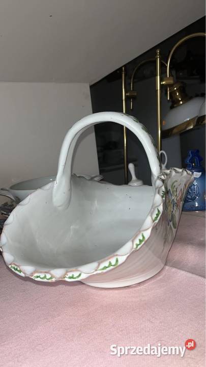 Koszyk ręcznie malowany Bez sygnaturki Fajans Gdańsk