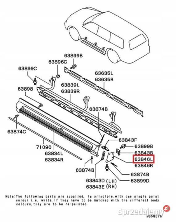 UCHWYT MOCOWANIE PROGU LEWY MITSUBISHI PAJERO 96