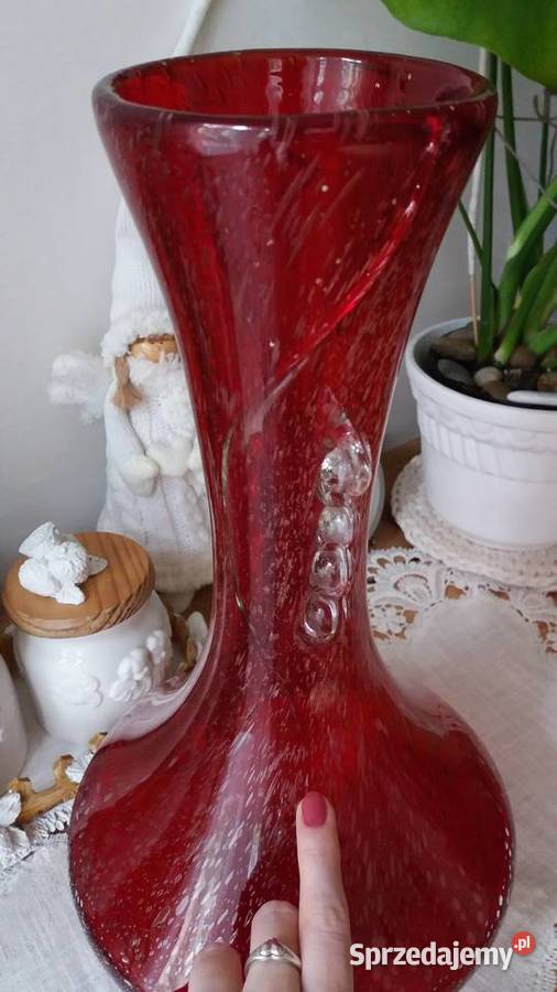 Wazon kanna Kaczmarek Górska PRL szkło