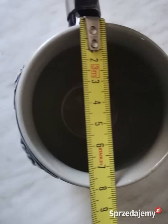 Stary sygnowany kufel granat z dekielkiem Gorlice