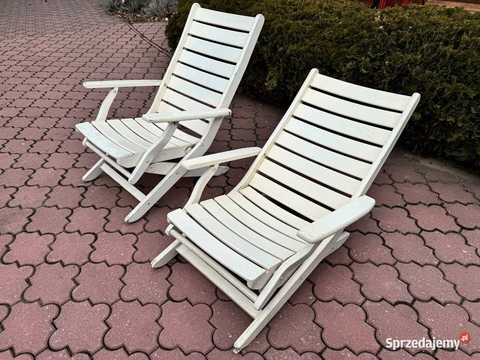 Krzesło ogrodowe leżak regulowany drewniany
