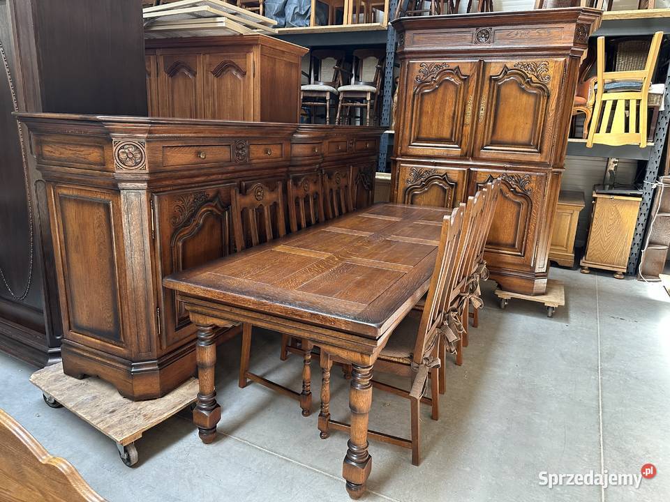 Masywny dębowy zestaw 100 lite drewno komoda