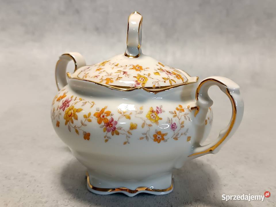 Koenigszelt Cukiernica kwiatuszki Porcelana i szkło