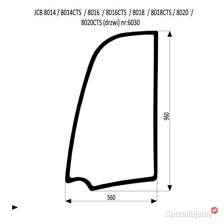 SZYBA DO DRZWI JCB 8014 8016 8018 8020 CTS Części do maszyn budowlanych
