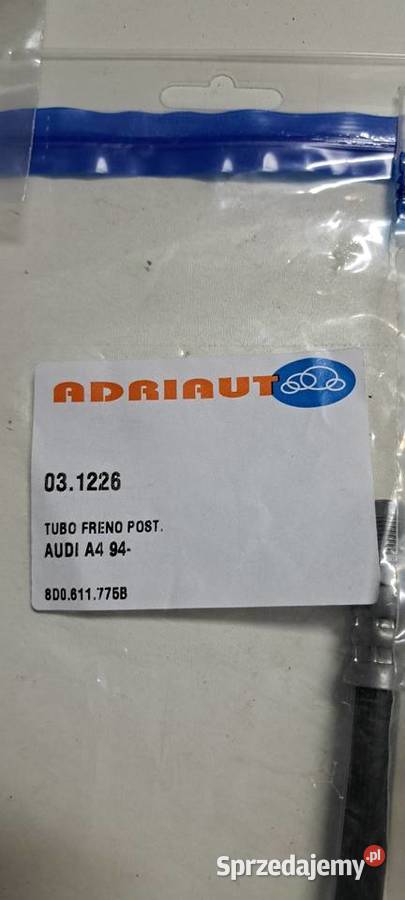 Przewód hamulcowy elastyczny 8D0611775B AUDI A4 pomorskie