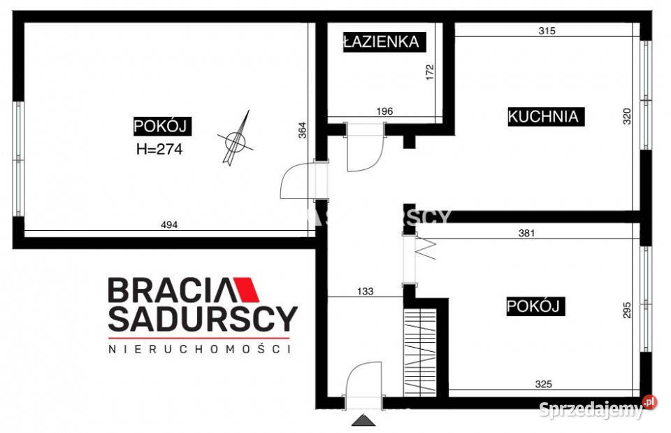 sprzedaży mieszkania Kraków 48m2 2pok