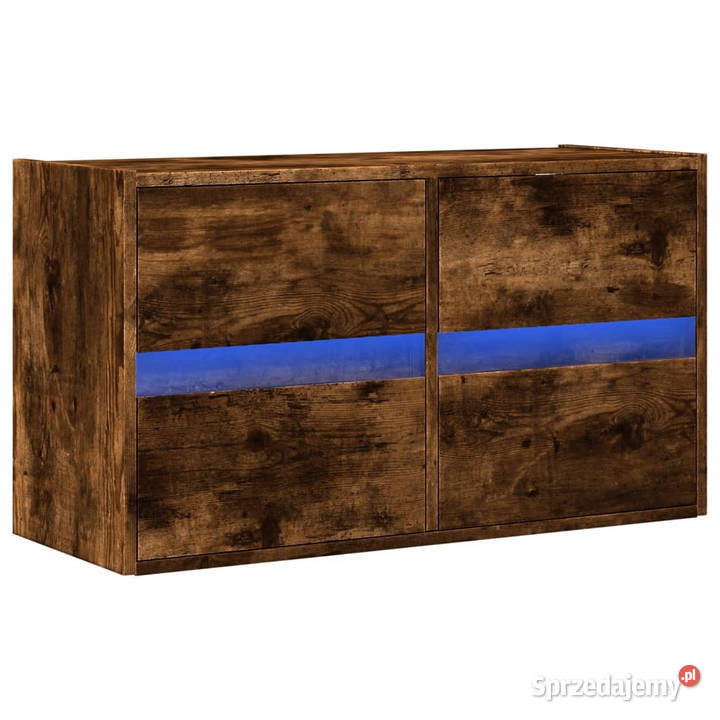 Ścienna szafka TV z LED przydymiony dąb 80x31x45 mazowieckie