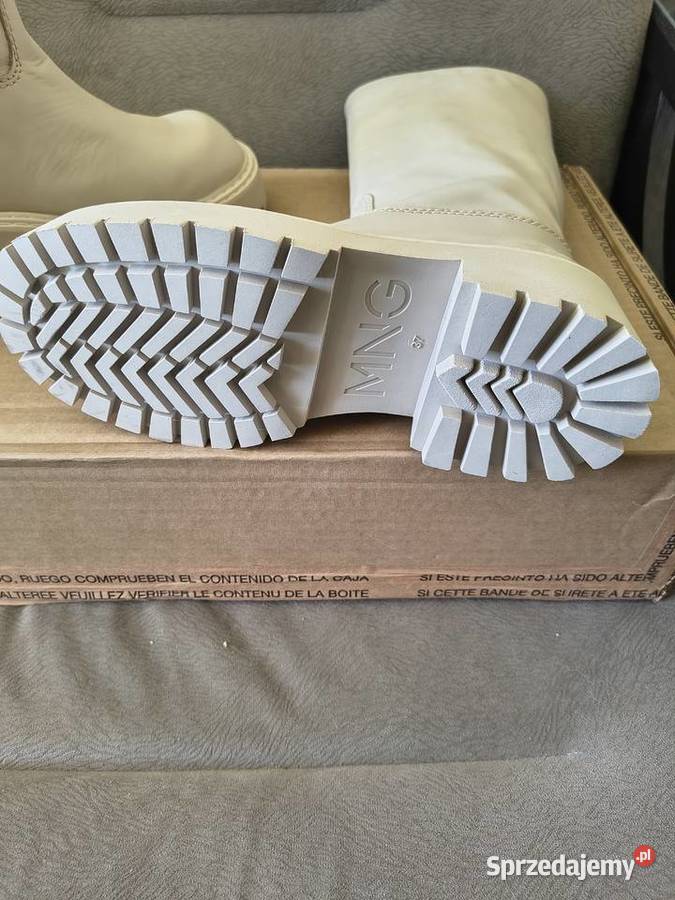 Skórzane kozaki Mango Tczew