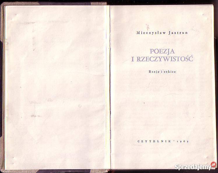 8184 POEZJA I RZECZYWISTOŚĆ MIECZYSŁAW JASTRUN Czyrna sprzedam