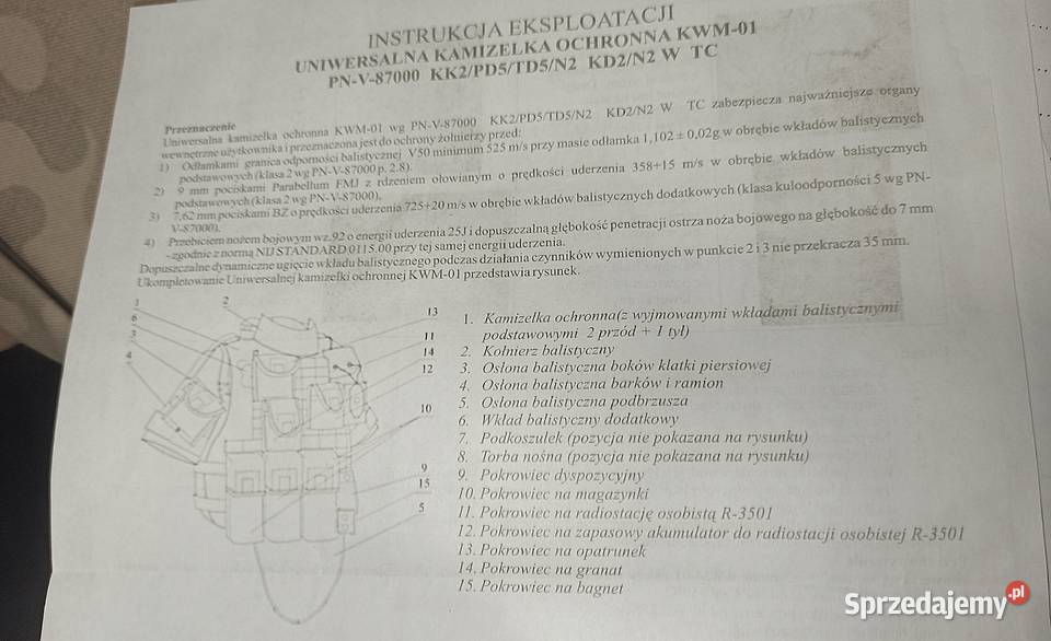 Kamizelka wojskowa KWM01 pustynna Skierniewice