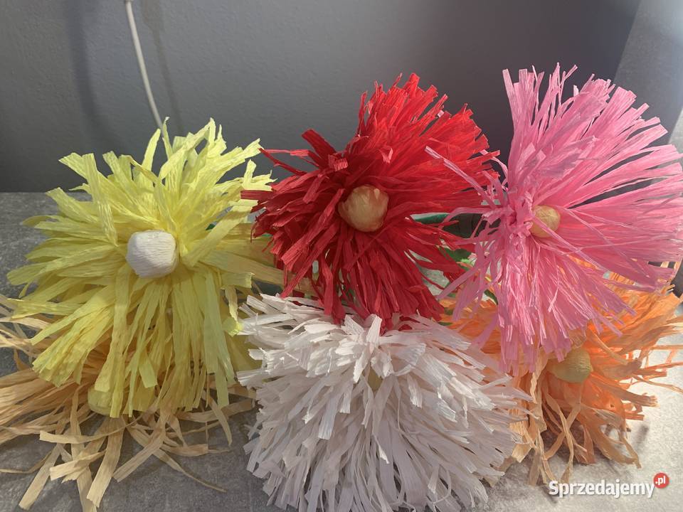 Bukiet kwiatów sztucznych z bibuły wazon origami Pozostałe podkarpackie Jasło